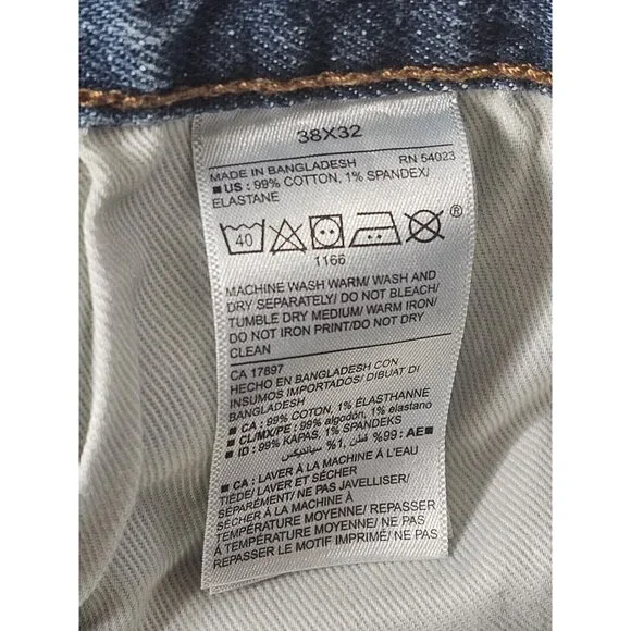 Old Navy Men's Size 38x32 Straight Leg Light Wash 100% Cotton Denim Jeans - Picture 7 of 9